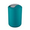 WENKO Brasil Swing Lid Cosmetic Bin, Petrol, L - Completely Shatter-Proof Capacity 6.5 litres, Plastic (TPE), 19.5 x 31 x 19.5 cm, Petrol