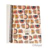 Molly & Rex Spiral Notebook, Abstract Pattern (1 Pack) College Ruled with Folder
