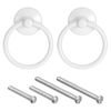 uxcell 2Pcs Round Ring Pulls, Dresser Knobs White Circle Drawer Handles Single Hole for Cabinet Cupboard Wardrobe