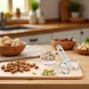 Silver Nuts Pistachio Sheller Opener Kitchen Tools Stainless Steel Nutcracker Multi-Function Walnut Pine Sheller Opener Home Specialty Tools Gadgets