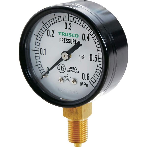 TRUSCO TPG60-0.6 JIS General Purpose Pressure Gauge A Type 60 φ Pressure Range 0.0 - 0.60 MPa