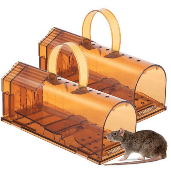 2Pc  Humane Mouse Traps Hunt Cages Catch Mice Alive Box Non-toxic Kids/Pet Safe