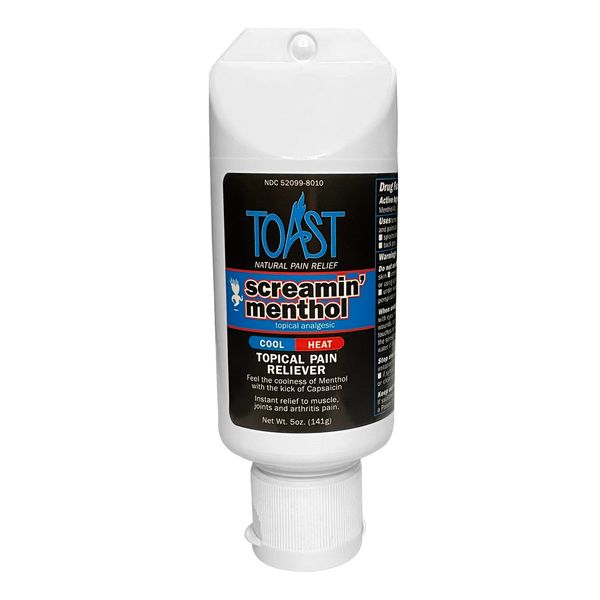 Toast Screamin' Menthol Cool Heat Topical Pain Relief Cream for Muscles and Joints - 5 Ounces