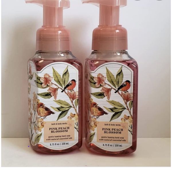 Bath & Body Works Pink Peach Blossom Gentle Foaming Hand Soap 8.75 Ounce 2-Pack (Pink Peach Blossom)