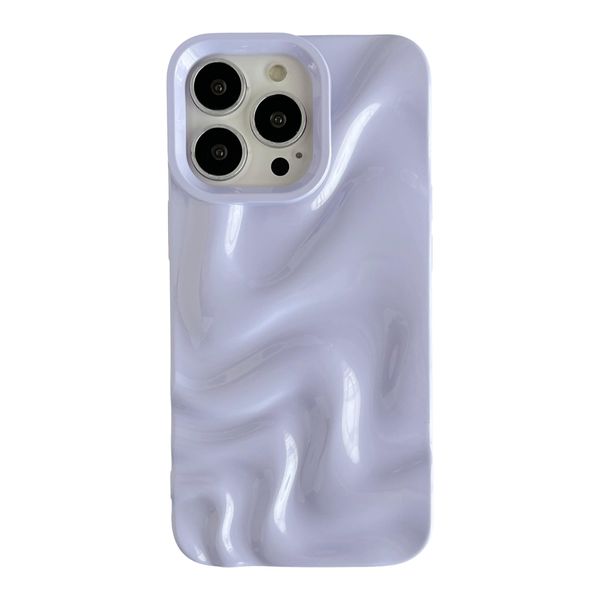 Caseative iPhone 13 Pro Case, Water Ripple Pattern Wave, Light Purple, Wireless Charging Compatible, Drop Protection, Anti-Fingerprint, Scratch Resistant