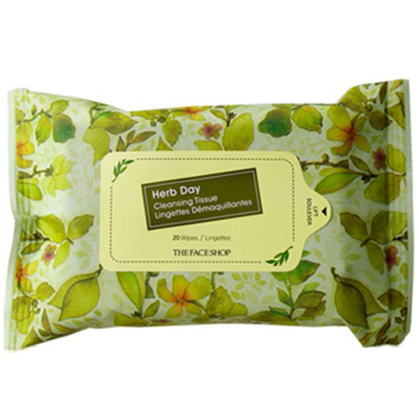 The Face Shop Herb Day Cleansing Tissue Portable 20ea