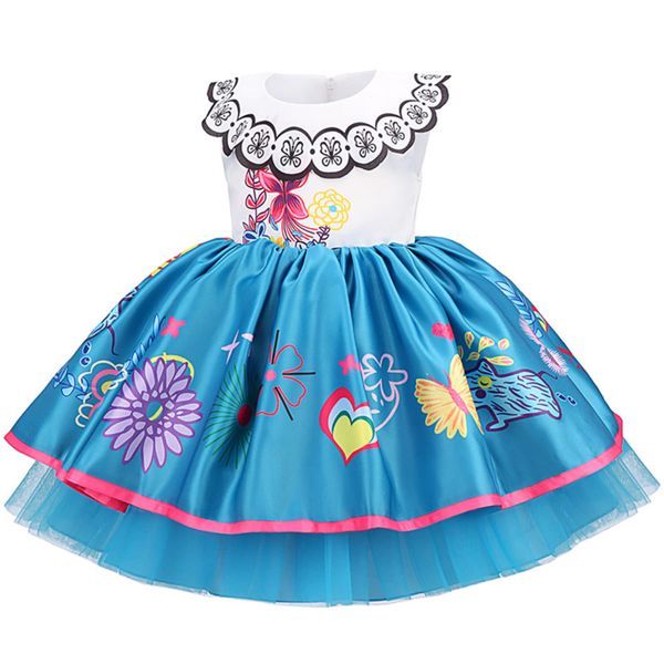 Minghai Kids Toddler Girls 3D Cartoon Tutu Dresses Halloween Cosplay Costume Princess Fancy Party Dress (Blue, 2-3 years)