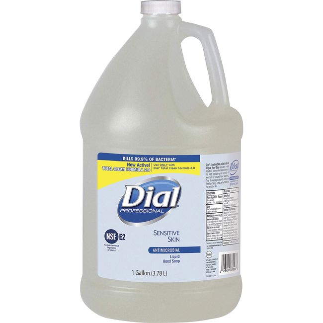 Dial Professional Sensitive Skin Antibacterial Liquid Hand Soap, 1 Gallon Refill (Pack of 4)