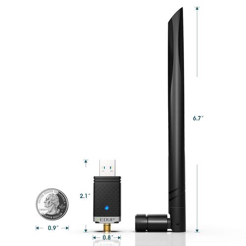 WiFi Wireless LAN 1300Mbps USB3.0 WIFI Adapter Dual Band 5G/2.4G 802.11 AC High Speed 5dBi 360° Rotating Antenna for Windows11/10/8.1/8/7/XP/Vista/Mac OS X Compatible PC/Desktop/Laptop