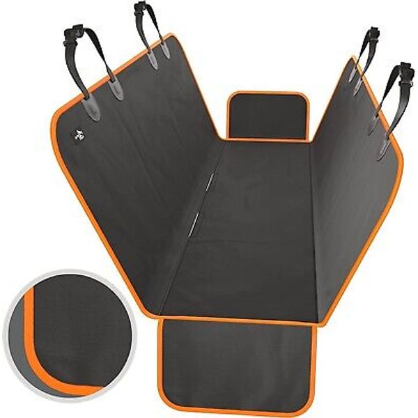 Active Pets Car Seat Cover for Dogs Standard Waterproof Hammock Black Orange Con