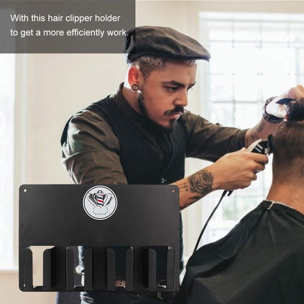 Hair Clipper Holder, Barber Station Electric Hair Clipper Hairstylist Tools Storage Rack Salon Accessories Wall Mounted Barber Hair Clipper Storage Tool Holder for Barber Station