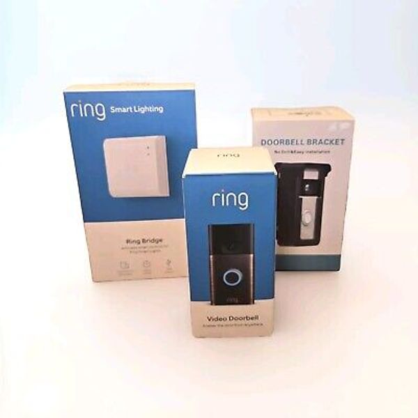 Ring Video Doorbell & Ring Bridge & Bracket Bundle