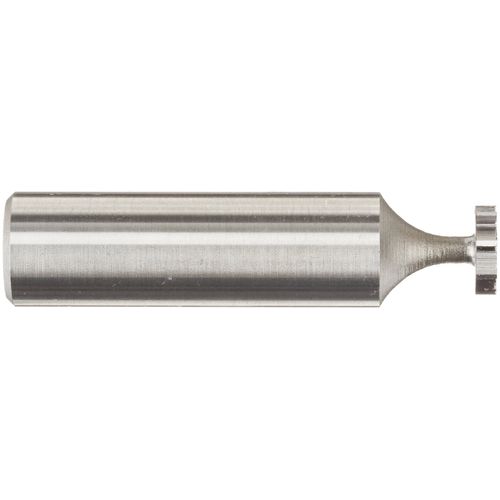 KEO 63030 High-Speed Steel Woodruff Keyseat Cutter, Uncoated (Bright) Finish, Round Shank, 1/2" Shank Diameter, 3/8" Cutter Diameter, 8 Straight Teeth, 3/32" Face Width