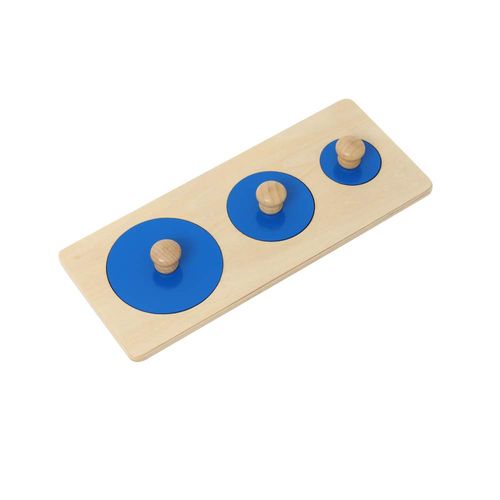 Thoth Montessori Multiple Circle Puzzle Board Knob Wooden Puzzle Geometric Shape Puzzle Early Education Material Sensorial Toy for Toddler Shape & Color Sorter (Multiple circle)