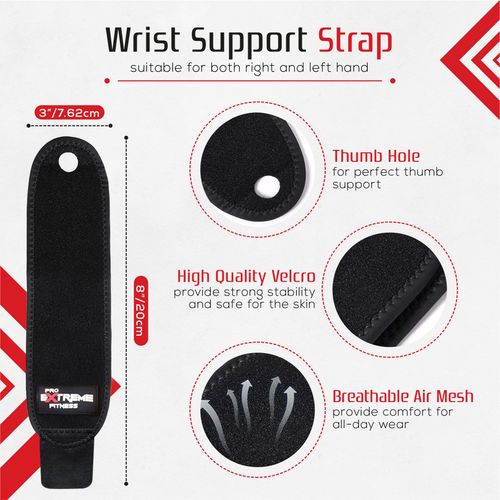 Pro Extreme Fitness Wrist Supports - Adjustable Braces For Pain Relief - Wrist Splint For Men and Women - Ideal for Carpal Tunnel,Tendonitis, and Sprains - Right and Left (Pack of 2)