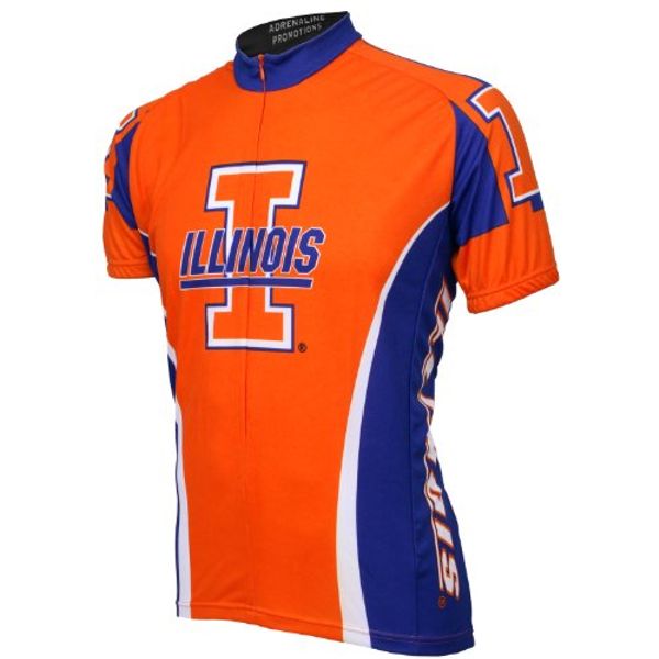 NCAA Illinois Cycling Jersey,Large,Orange/Purple/White