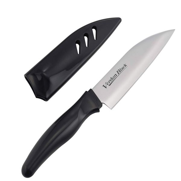 Shimomura Kogyo VB-102 Verdun Black Fruit Knife, Antibacterial, For Camping and Outdoor Use, Dishwasher Safe, Made in Japan (Tsubamesanjo, Niigata)