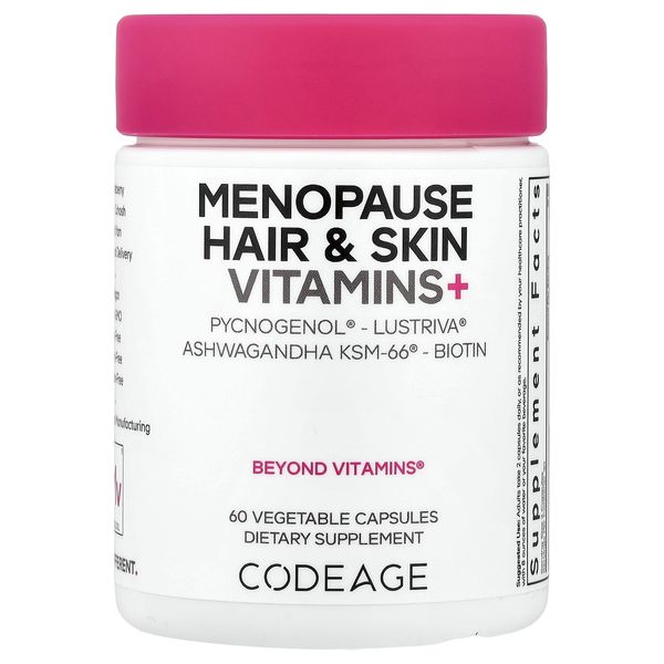 Menopause Hair Skin Vitamins+, 60 Vegetable Capsules