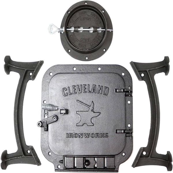 CLEVELAND IRON WORKS Fireplace Camp Stove Starter Kit Heavy-Duty Cast Iron