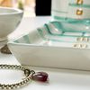 Darthome Ceramic Lighthouse Plate Glazed Ceramic Seaside Beach Harbour Decorative Dish