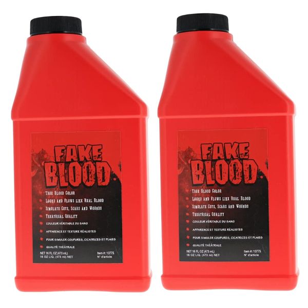 Liquid Latex Fashions - Halloween Fake Blood for Adults and Kids, Blood Red Special Effects, Theatrical Quality, Ideal For Artwork and Plays, 2 Pints- 16 Oz