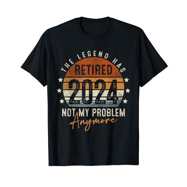 The Legend Has Retired 2024 Retro Vintage Funny Retirement T-Shirt