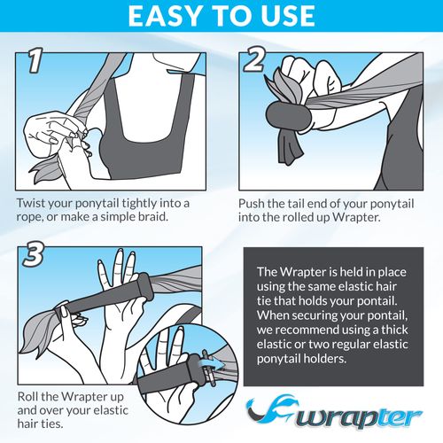 Wrapter Sports & Motorcycle Ponytail Wrap (Black)