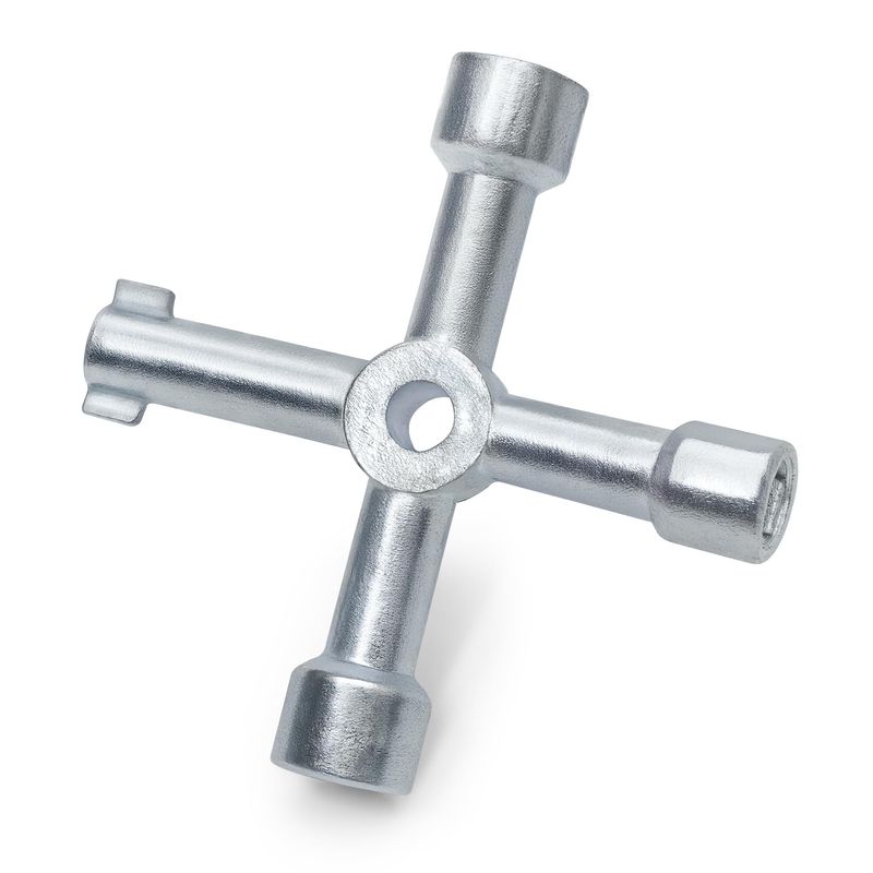 ZAVIA 4 Way Multifunction Utility Key | Silver Meter Box Key | Triangle ...