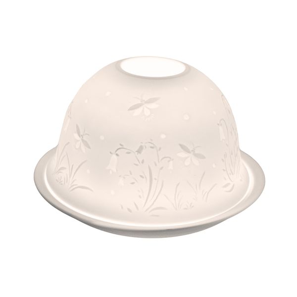 Nordic Lights Tealight Candle Holder, Set of Shade & Plate - Stencil Flower