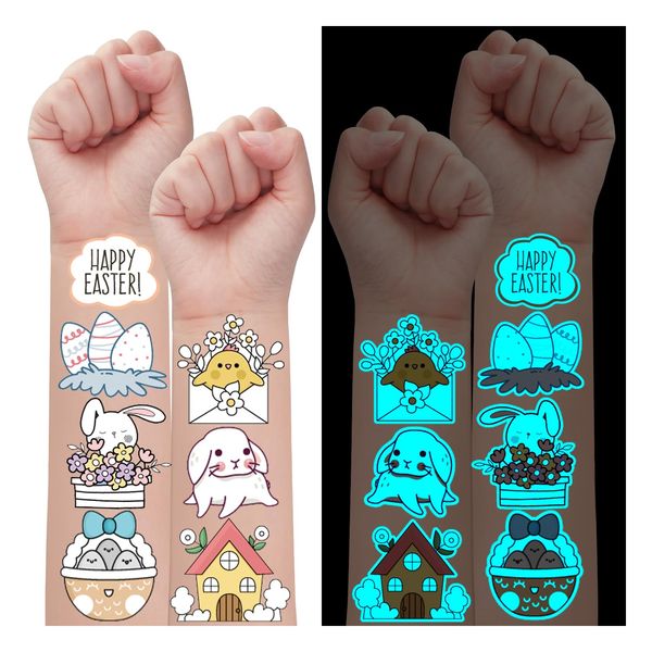 Leesgel Easter Tattoos for Kids, 600 Styles Temporary Tattoos - Easter Eggs/Basket/Chicks Tattoo Stickers for Easter Decorations, Easter Gifts Party Bag Fillers for Easter Egg Hunt Games Activities