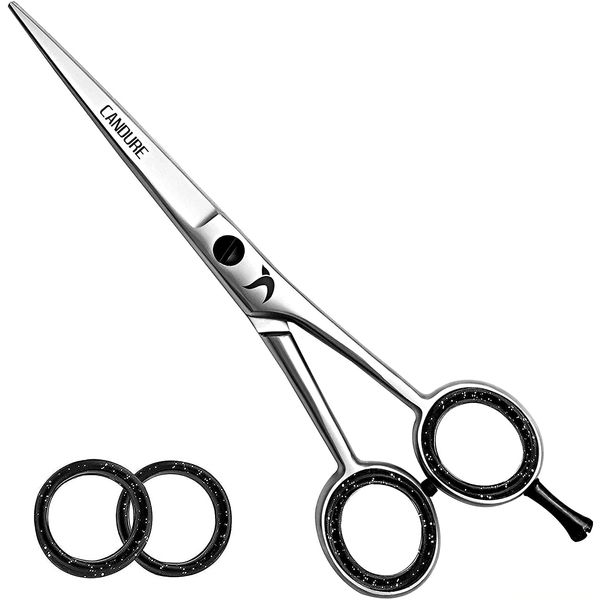 CANDURE Hairdressing Barber Hair Scissor for Professional Hairdressers Barbers Stainless Steel Hair Cutting Shears - For Salon Barbers, Men, Women, Children and Adults