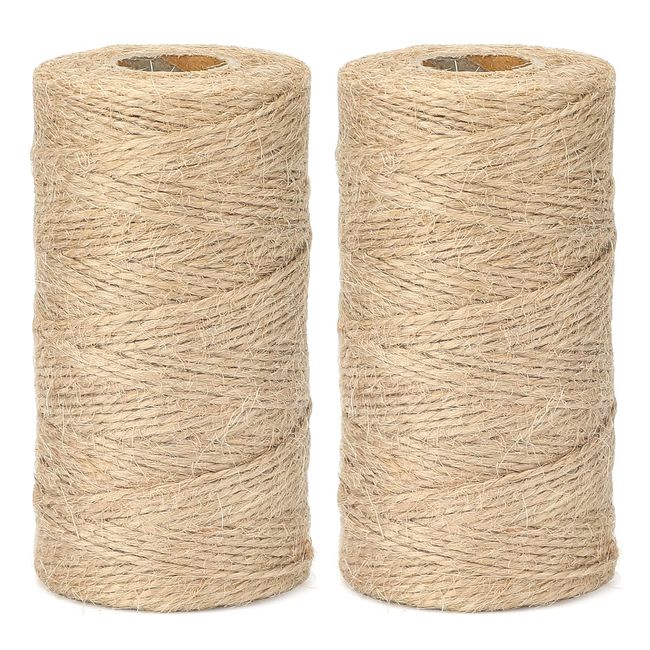 G2PLUS 200M Jutegarn Schnur,1.5MM Jute Schnur,Jutekordel 2-Lagig Bastelschnur Dekokordel Paketschnur Naturfaser Perfekt für DIY Kunstgewerbe Gartenarbeit