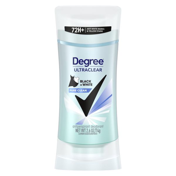 Degree UltraClear Black+White Pure Clean Antiperspirant Deodorant Stick, 2.6 oz (Pack of 2)