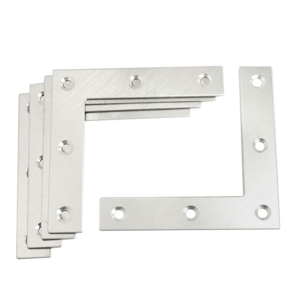 Uxcell Metal L Shape Angle Bracket, 80mm x 80mm, Silver, 5 Holes, 0.8mm Thickness