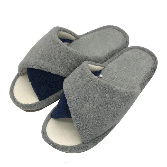 Nippon Slippers 647922 MOFF Cross Band, 9.8 - 10.2 inches (25 - 26 cm), Gray