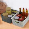 Rinboat Muti-Colour Rectangle Plastic Weave Storage Shelf Baskets, Pack of 6