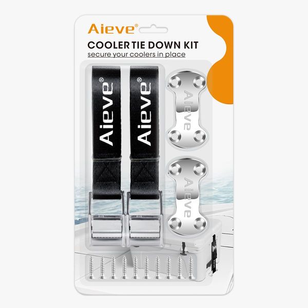 Aieve Cooler Tie Down Straps Kit - Ice Chest Lock Bracket - Cooler Accessories Secure for YETI Cooler RTIC Coolers