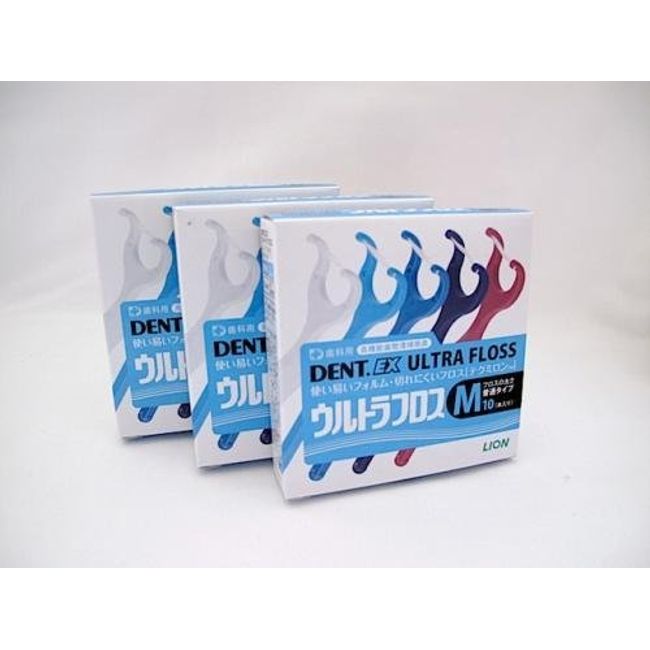 LION Dent EX Ultra Floss M, Highly Functional, Easy to Use, Hard to Cut, Set of 10 x 3 Boxes