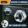 Hex Nuts Assortment – Stainless Steel 304 Hardware Nuts (5/16"-18, 100pcs)
