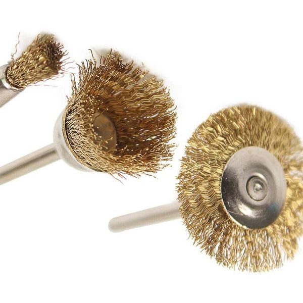 15Pcs Wire Brushes Soft Brass Wire Brush Rotary Tool Cleaning Polishing Dusting Set