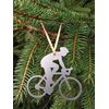 Road Bicycle with Rider Metal Ornament