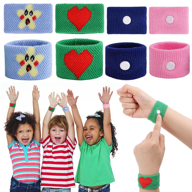 Abeillo 4 Paar Akupressur Armband, Akupressurband Gegen Übelkeit Kinder, Anti Übelkeit Armbänder für Seekrankheit Schwangerschaft Fliegen Reiseübelkeit, für Kinder Erwachsene