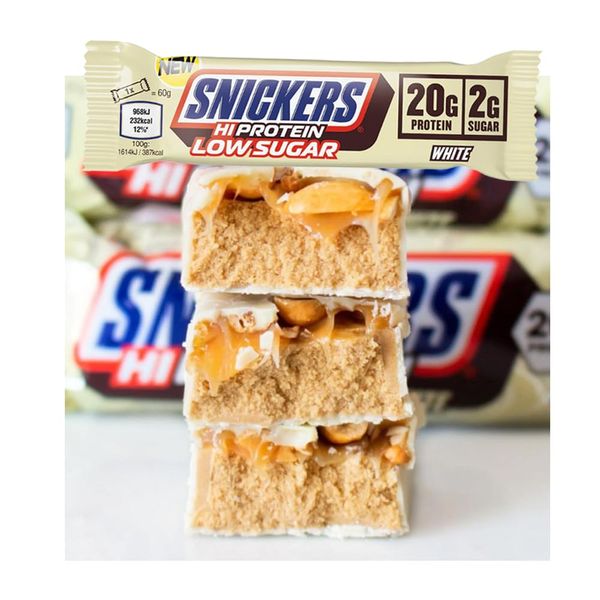 Snickers Protein low Sugar & White Protein low Sugar Bar 57g - Snickers low Sugar Protein Bars (Snickers White Protein low Sugar Bar 57g, 9 Bars)