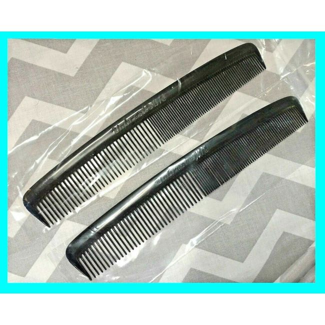 2 Piece - 7" Unbreakable Black Plastic HAIR COMBS Salon Barber