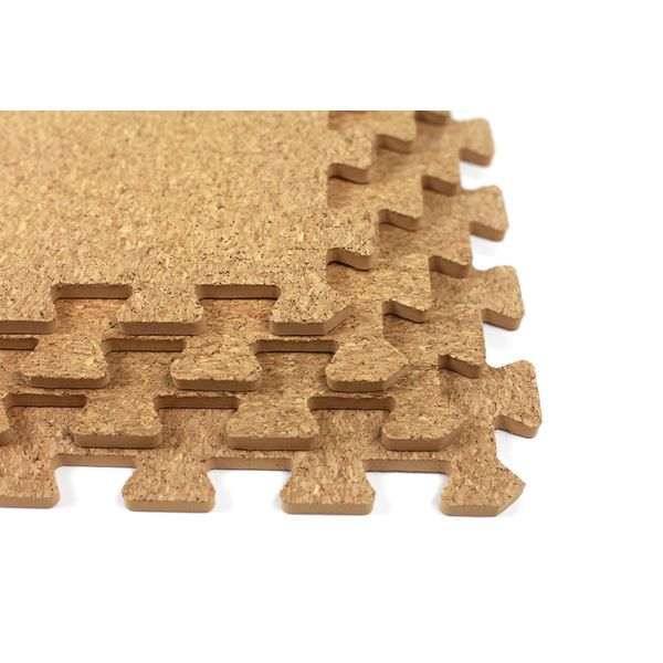 Easimat Cork Interlocking Floor Tiles with EVA Foam Base, 80 Square Feet Coverage, 8mm Thickness, Pack of 20