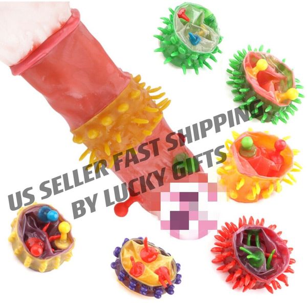 6pc Sensitive Orgasm Thin Latex Condoms Dotted Ribbed Stimulate Vaginal US SHIP