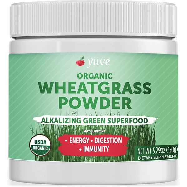 Yuve Organic Wheatgrass Powder, Wheatgrass Juice Powder, Superfood Rich 12/24