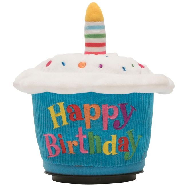 Cuddle Barn - Birthday Cupcake Spinner | Animated Cupcake Musical Plush Toy Spins And Lights Up to the Song Happy Birthday, 8 inches