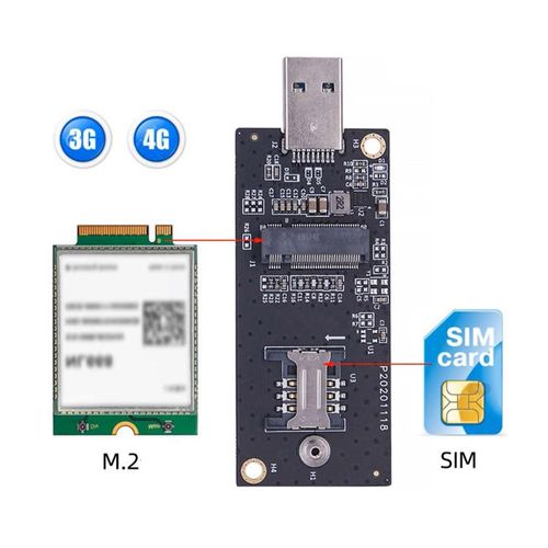 NFHK NGFF M.2 Key-B WWAN to USB 3.0 Adapter Riser Card w SIM Slot for 3G/4G/5G LTE Wireless Module Modem Card