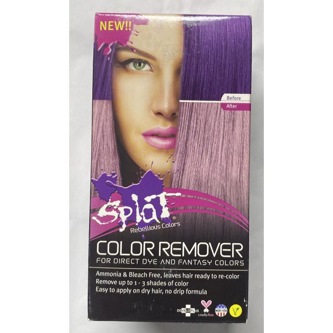 Splat Hair Dye Color Remover For Direct Dye & Fantasy Colors Removes 1-3 Shades